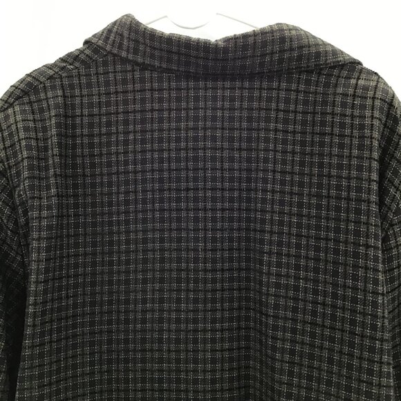 Vintage 1990s Women's 3X Briggs Blazer Boxy Green Plaid Woven Lined Long Sleeve - Picture 7 of 12